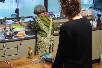 Help your host mom prepare dinner once back home.