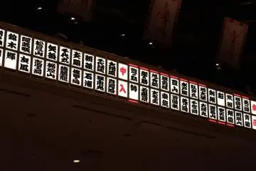 Panel showing the line-up, divisions, and bout winners (from right to left)