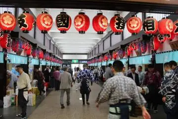 Stalls surrounding the sumo arena