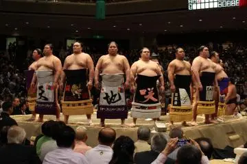 Ceremonial line-up before the bouts begin (Photo: Tom Roseveare)