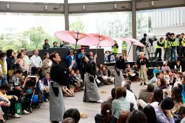 Japanese parasol twirling