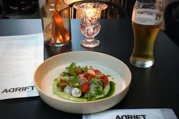 Raw Madai and Avocado Orient-style Salad with Yuzu kosho vinaigrette