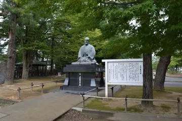 One of several statues on the ground