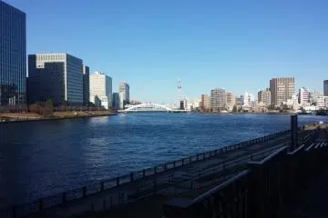 The view of Eitai Bridge and Tokyo Skytree