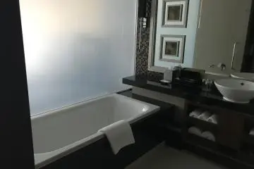 The bathroom was spacious and clean