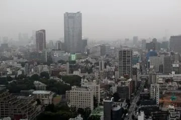 Mori Tower in Roppongi is visible