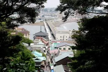 The view of the main street and the bridge