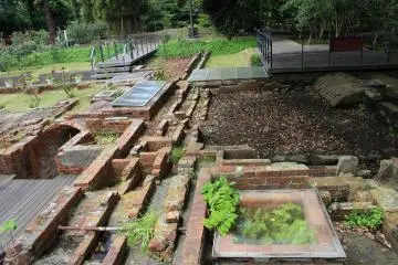 The ruins of an old glass house