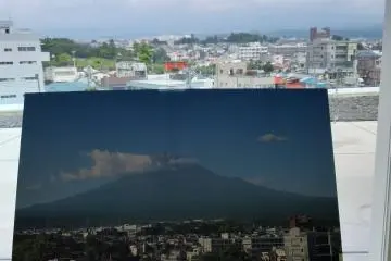 Mt. Fuji was hidden behind the clouds on the day of my visit