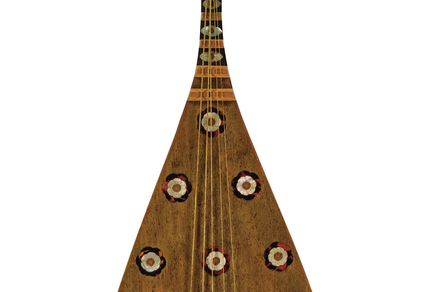 Raden Shitan no Gogen Biwa (Five-stringed biwa lute of shitan with mother-of-pearl inlay), which will be exhibited at the Tokyo National Museum from October 14th to November 4th