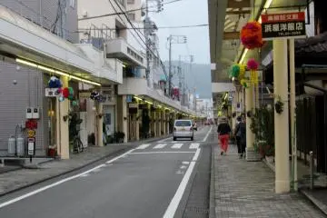 An empty street in the evening