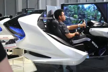 Children enjoy virtual driving