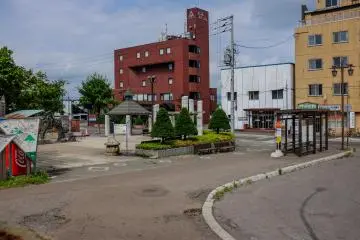 As you exit, the Niseko Bus stop is located on your left on the corner