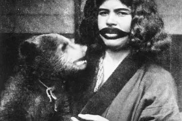 Ainu woman with tattoo