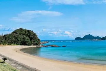 Shimoaso Beach, the #1 swimming beach in Kyushu, has a campground as well
