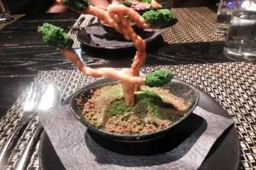 A dessert bonsai makes for a sweet ending to the meal!