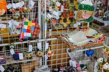 Hand made local crafts inside the information center