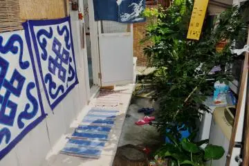 <p>สวนในบ้านพักและบริเวณสูบบุหรี่</p>
