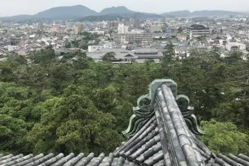From the top of Matsue Castle looking out over the city