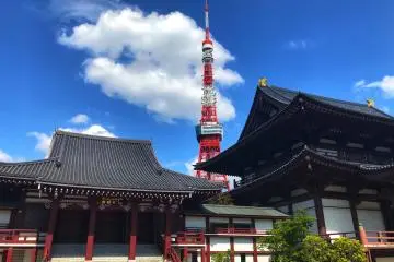 Zojoji Temple, with Tokyo Tower in the background