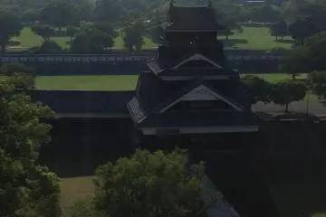The view from the top of the second tower. At the corner of the courtyard is a 400 year old original guard tower that escaped the great fire.