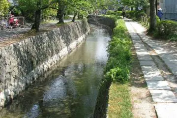 The Philosophers' Path stretches along the river