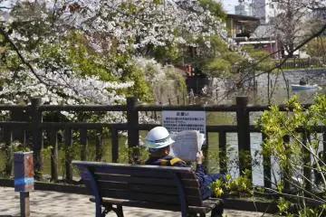 Even the workers take a break here