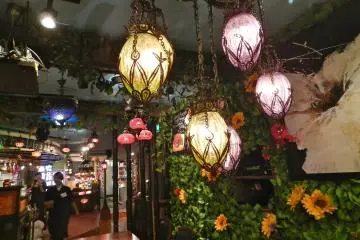 Bright lights and sunflowers.