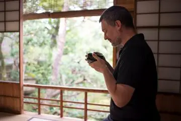 Pause thé matcha - Résidence de samouraïs Nomura-ke.