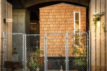 These small mini houses are each placed under a separate viaduct