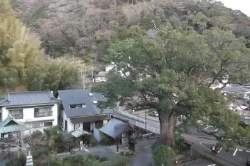 A view down over the temple from the graveyard