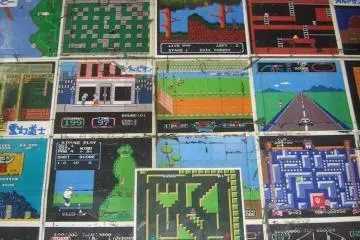 The floor of one of the many used game shops.