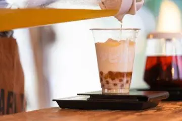 Brown rice bubble tea latte  