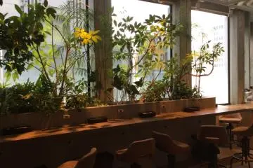 Work in a cozy space surrounded by lots of greenery.