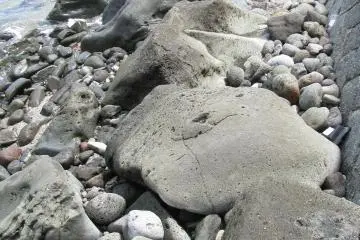A very narrow part of the coastline