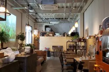 The cafe is spacious 