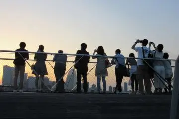 People taking photos of the sunset