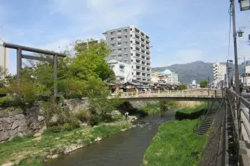 The view of the city and the Metoba River