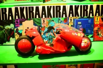 Akira paraphernalia are seen throughout the exhibit