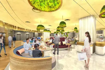 The calming interior is perfect for guests and robotic staff alike