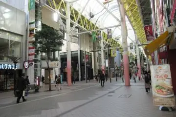 Hirose-dori with numerous shops and restaurants