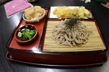Tempura, Soba and Inari sushi