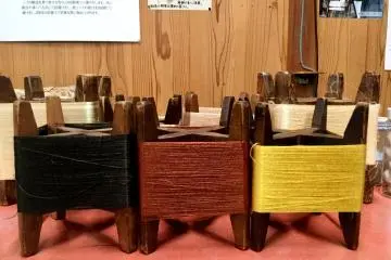 Vibrantly colored silk threads