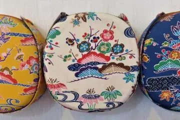 Asoviva Sanshin Covers in stylised Okinawan floral motifs