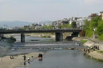 The bridge across Kamo River, Kyoto