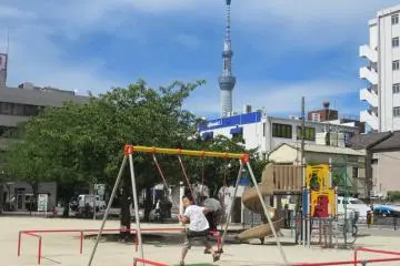 A playground near Sumida Hokusai Museum, Tokyo