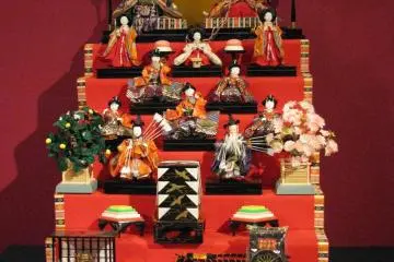 A doll display for Hina Matsuri