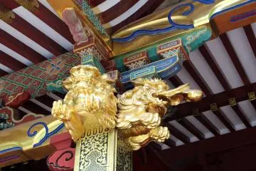 Golden color is often used in temples of Japan