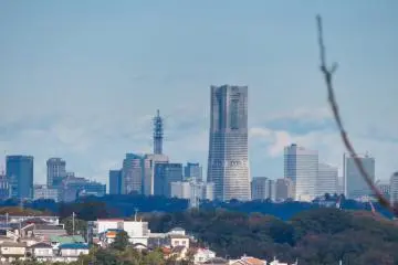 View of Yokohama's Minato-Mirai from top of Mt. Inari