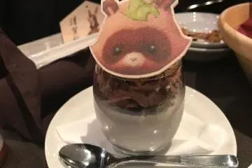 Tanuki black-sesame pudding